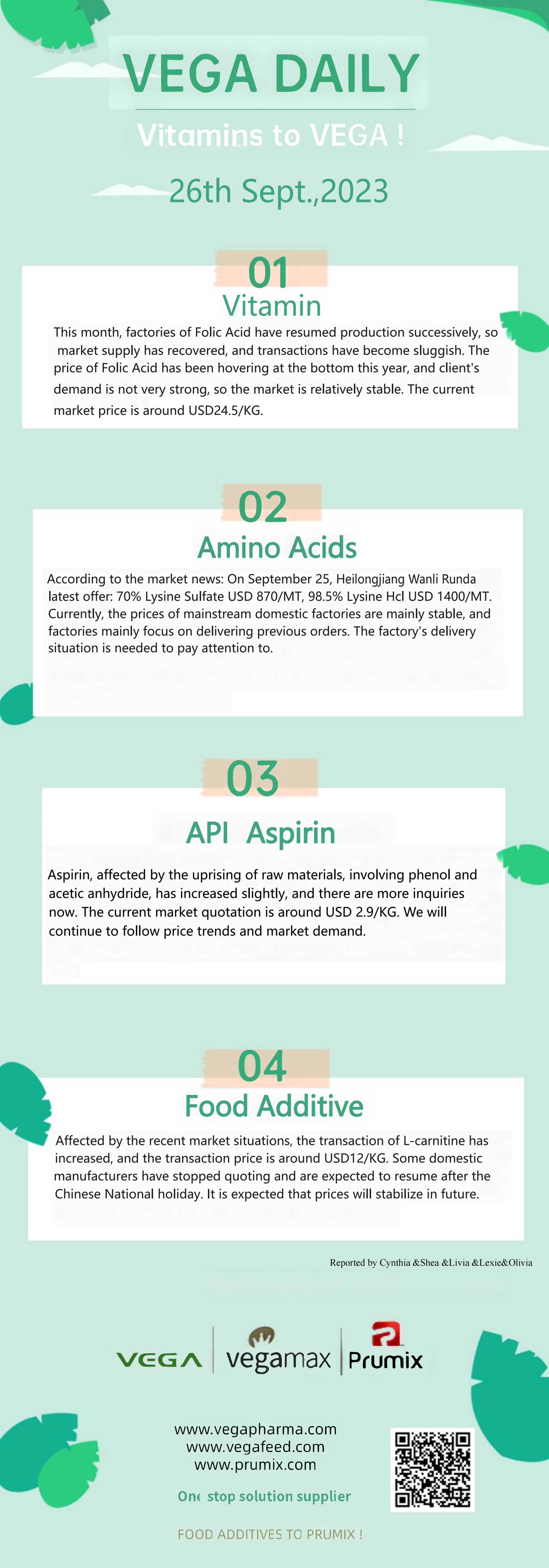 Vega Daily Dated on Sept 26th 2023 Vitamin Amino Acid API Food Additives.jpg